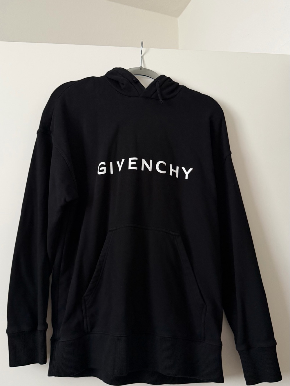 Givenchy Black Logo Hoodie Sweatshirt – Minimalist Designer Pullover